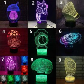 New 3D Colorful Touch Remote Control LED Desk Lamp (Option: 9 Style-Split spinning colorful remote)