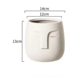 Nordic Abstract Figure Flower Pot Home Decoration Living Room Vase (Option: White-16.5x16.5cm)