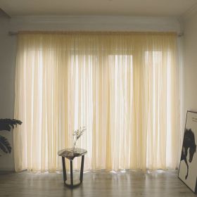 Simple And Modern Balcony Solid Color Gauze Curtain (Option: Gold-1.5x2.7Hook)