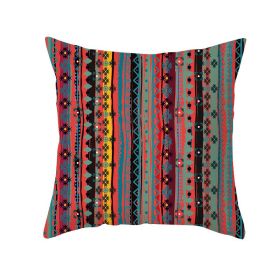 Fashionable Geometric Retro Linen Pillowcase (Option: 6 Style-45X45cm)