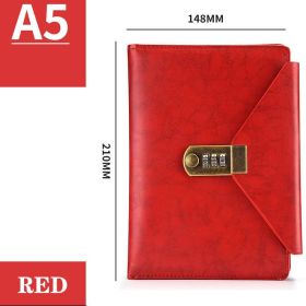 A5 Password Lock Diary Business Office Creative (Option: Brown-Medium)