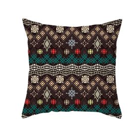 Fashionable Geometric Retro Linen Pillowcase (Option: 16 Style-45X45cm)