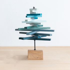 Office Desktop Nordic Tree Art Bookshelf Decoration (Color: Blue)