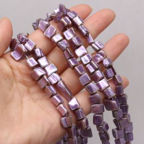 Natural Cow Head Shell Beads Beads DIY Jewelry Accessories (Color: Purple)