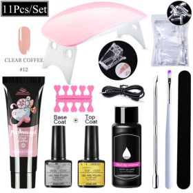 Shiny Transparent Gel Lengthening Nail Set (Option: 11PCSPGP012)