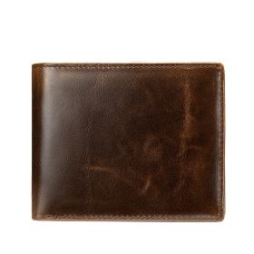 Men's Handmade Vintage Leather Anti-theft Brush Money Clip (Color: Coffee)