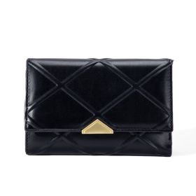 Women's Fashion Diamond Triangle Wallet (Color: Black)