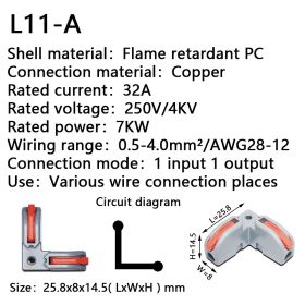 Quick Wiring Terminal Wire Connector (Option: L11A)