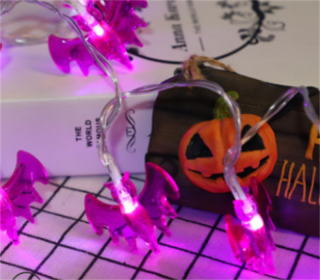 Halloween Battery Remote Control USB LED String Lights (Option: Purple bat-3meters 20lights white)