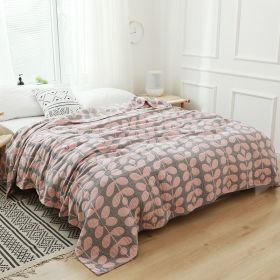 Cotton Three-layer Double Nap Sofa Blanket (Option: Pink Four Leaf Grass-200x230cm)