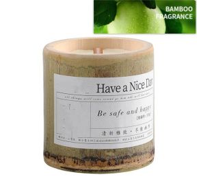 Indoor Long-lasting Bamboo Fragrance Aromatherapy Candle Gift (Option: Rain beats plantain-L)