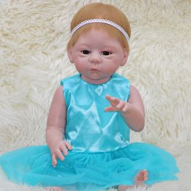 Full Glue Water-in Baby Doll Toy (Option: Blue skirt-Cloth body)