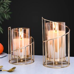 Nordic Romantic Candlestick Ornament Flower Decoration Living Room Table European Luxury High-grade Iron Art Candle Decoration Vase (size: small)