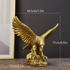 NORTHEUINS American Resin Golden Eagle Statue Art Animal Model Collection Ornament Home Office Desktop Feng Shui Decor Figurines (Color: Eagle S)