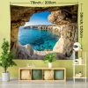 1pc Mountain Cave Seaside Landscape Tapestry Natural Scenery Bohemian Decoration; Free Installation Package Home Decor Living Room Bedroom Decoration