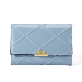 Women's Fashion Diamond Triangle Wallet (Color: Blue)