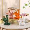 NORTHEUINS Resin Bear Empty Pocket House Entry Decoration Tray Keys Receiver Storage Figurines for Interior Home Object Statues