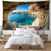 1pc Mountain Cave Seaside Landscape Tapestry Natural Scenery Bohemian Decoration; Free Installation Package Home Decor Living Room Bedroom Decoration