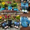 1pc Funny Indoor And Outdoor Flower Pots Resin Denim Pants Ornaments Creative Flower Pot Decoration Crafts Retro Garden Decoration