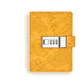 Vintage Lace Embossed Diary Book With Lock And Password (Option: Yellow-A7)