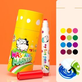 Children's Watercolor Pen Set Skin Friendly And Washable Color Pen (Option: 12pcs round head)