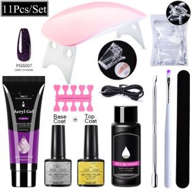 Shiny Transparent Gel Lengthening Nail Set (Option: 11PCSPGS007)