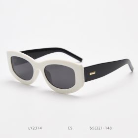 Fashion Polarized Sunglasses For Men And Women (Option: White frame and black feet)