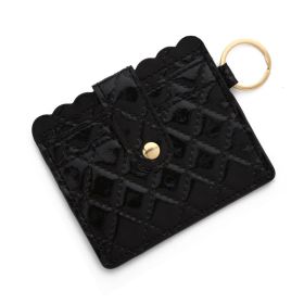 Women's Fashion Simple Leather Wallet Coin Purse (Option: D4 Diamond Black)