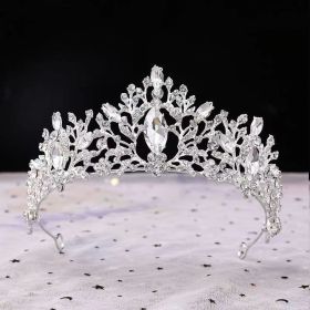 Bridal Crown Crystal Hair Band (Option: Silver white)