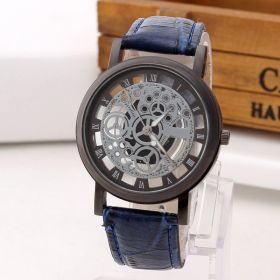 Men's Fashion Hollow Belt Watch (Option: Gun blue)